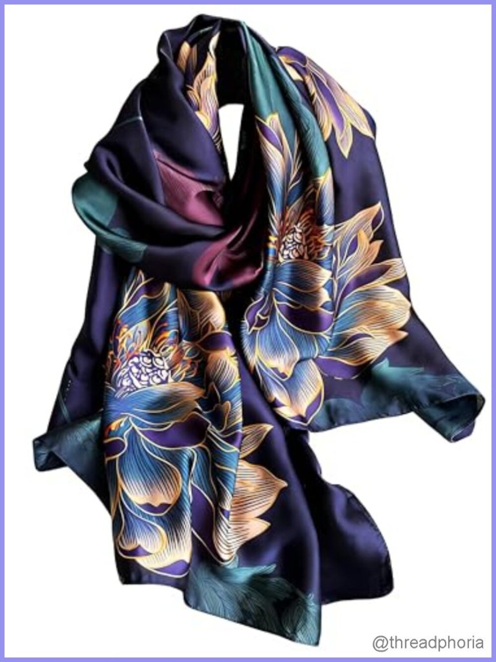 Satin Scarf Large 70.8x35.4 Silk Feel Lightweight Neck Shawl